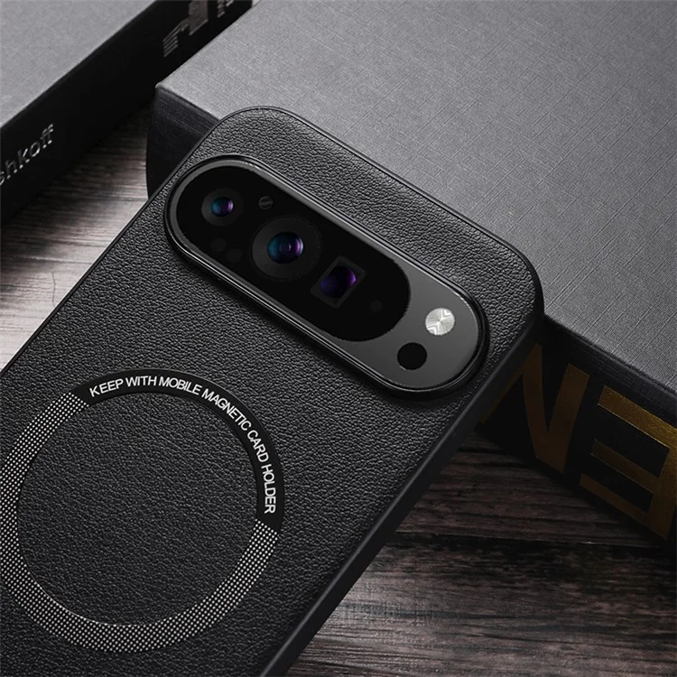 Для Google Pixel 9 / Pixel 9 Pro Чехол с PU кожей+TPU Задняя панель Совместимый с MagSafe Беспроводная зарядка - Белый