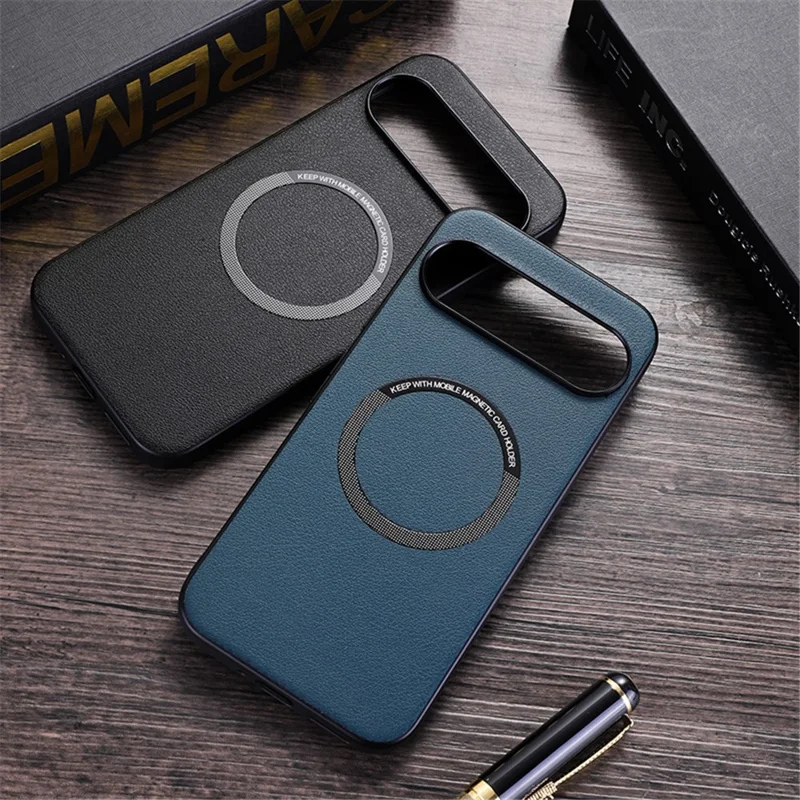 For Google Pixel 9 / Pixel 9 Pro Case PU Leather+TPU Back Cover Magnetic Case - Red