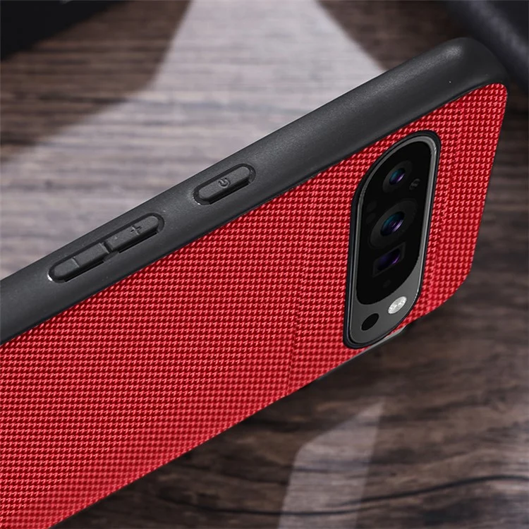 Para Google Pixel 9 Pro XL Case Nylon Coated TPU Dual Layer Armor Phone Cover - Black