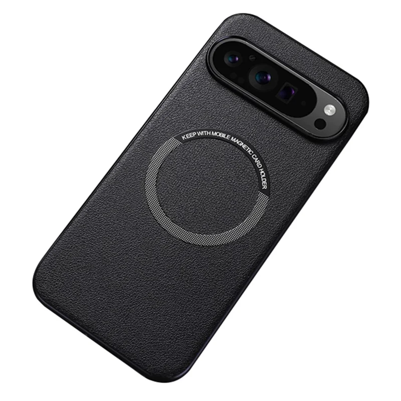 For Google Pixel 9 Pro XL Magnetic Case PU Leather+TPU Scratch-Resistant Back Cover - Black
