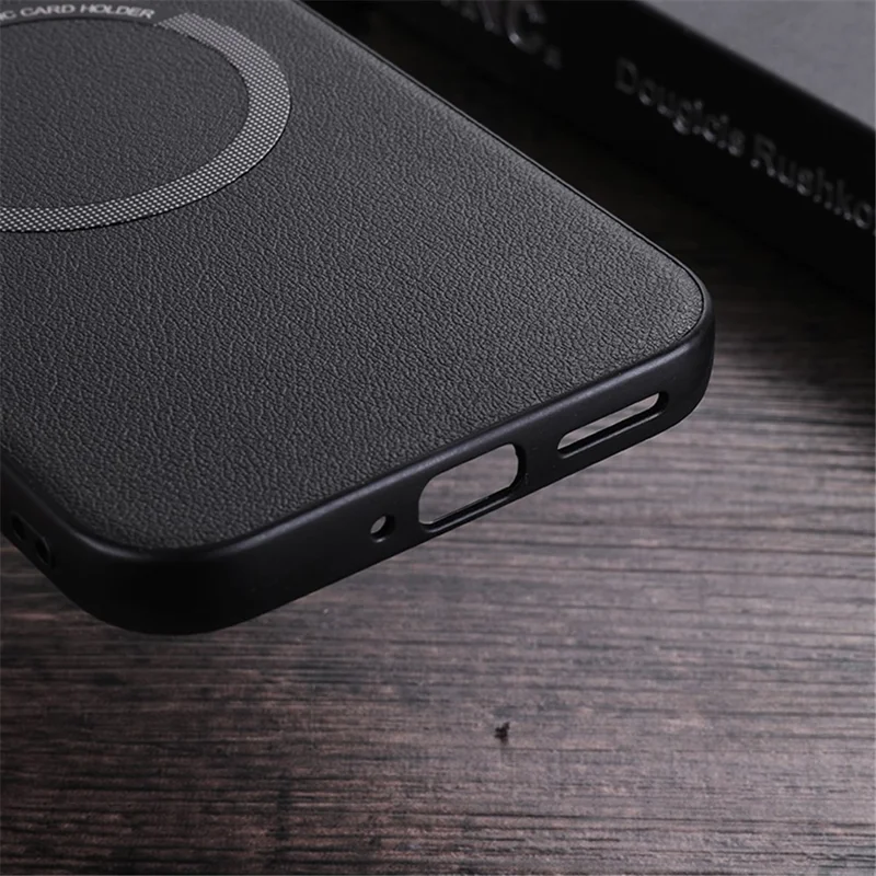 For Google Pixel 9 Pro XL Magnetic Case PU Leather+TPU Scratch-Resistant Back Cover - Black