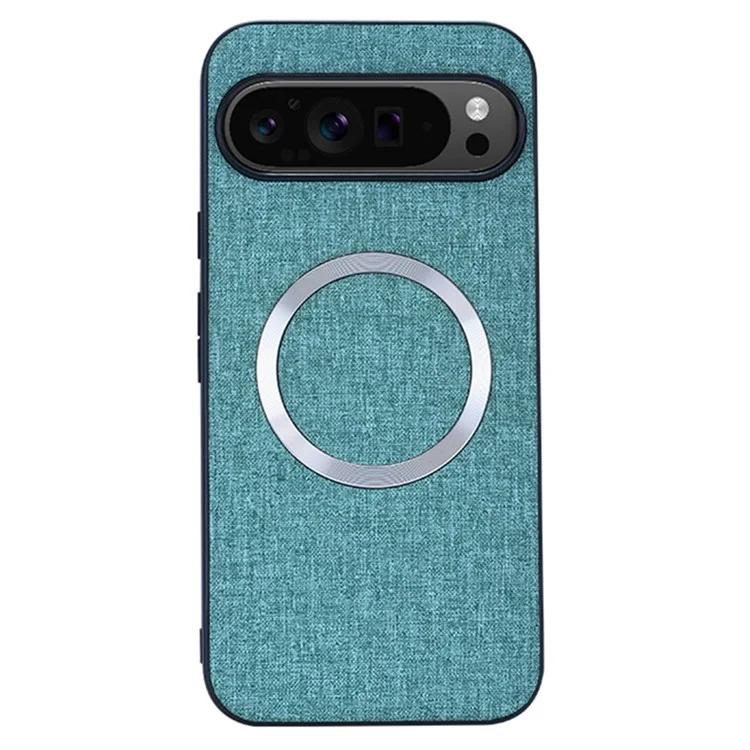 For Google Pixel 9 Pro XL Case TPU+Cloth Fall Protection Phone Cover Powerful Magnetic - Green