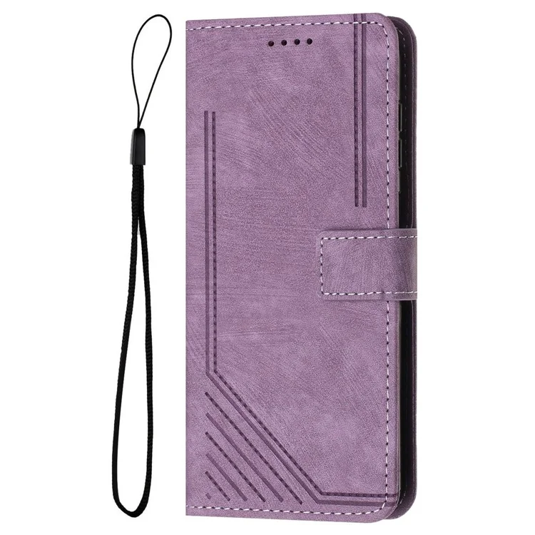 For Honor X7b 4G / 90 Smart / Play 50 Plus 5G / Play 8T 5G Custodia con righe impresse Slot per schede Custodia per telefono - Viola