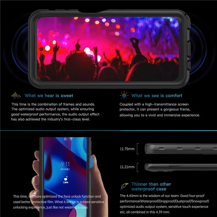REDPEPPER Serie A per Motorola Moto G Stylus 5G (2023) Custodia per telefono impermeabile IP68 Copertura impermeabile per telefono