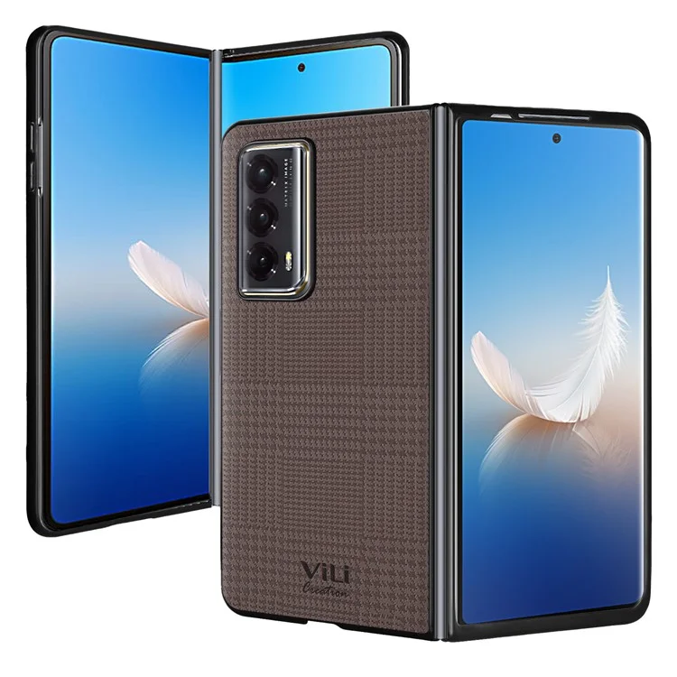 VILI TH Series per Honor Magic Vs2 5G Phone Cover Shockproof PU Leather Coated PC+TPU Case - Elephant Grey