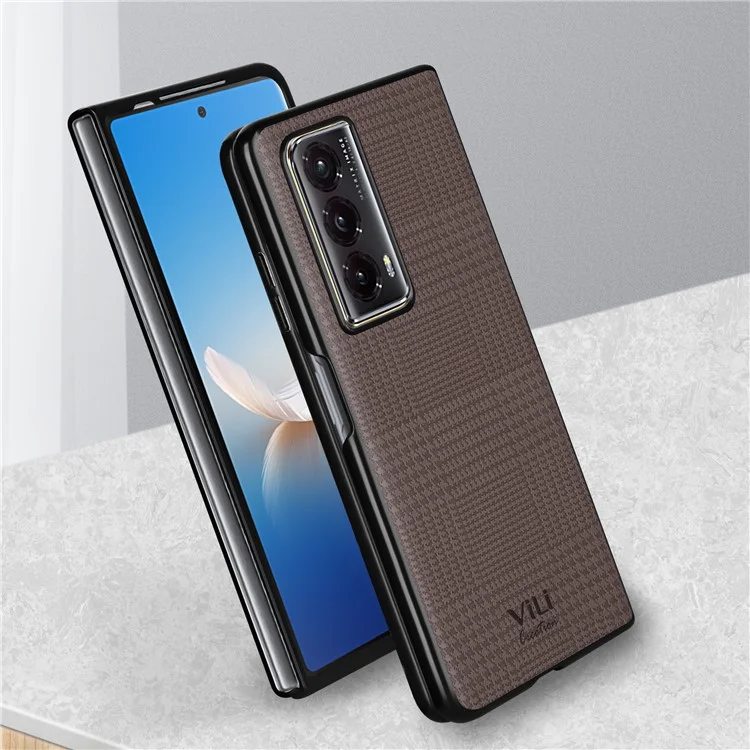 VILI TH Series per Honor Magic Vs2 5G Phone Cover Shockproof PU Leather Coated PC+TPU Case - Elephant Grey