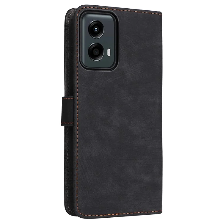 For Motorola Moto G 5G (2024) Case Full Protection RFID Blocking Leather Phone Cover - Black