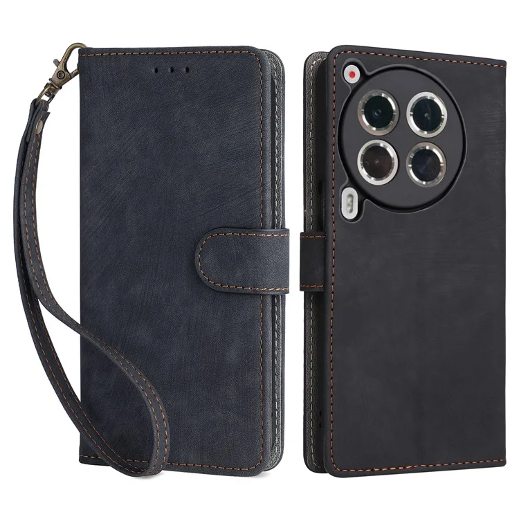 Pour TECNO Camon 30 Premier 5G CL9 Étui en cuir avec protection RFID - Noir