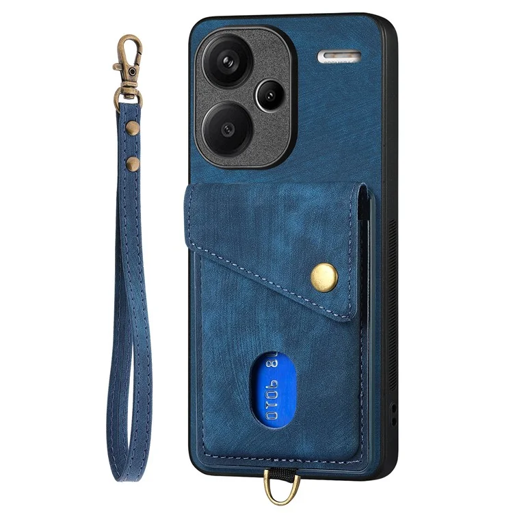 Чехол D1 для Xiaomi Redmi Note 13 Pro+ 5G с подставкой, PU+TPU, Синий