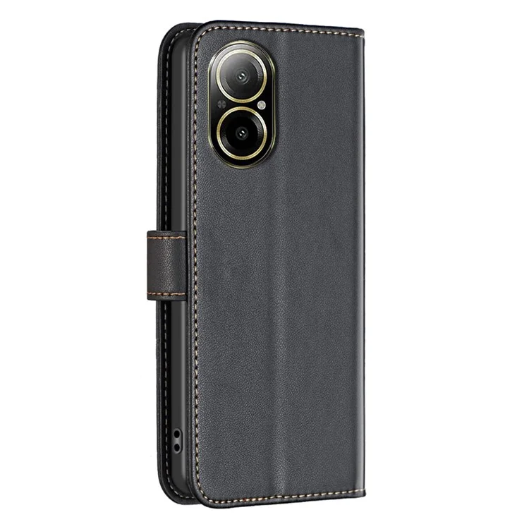 BINFEN COLOR BF17 Pour Realme C67 4G Coque Portefeuille en Cuir Folio Housse de Téléphone avec Fermeture Magnétique - Noir