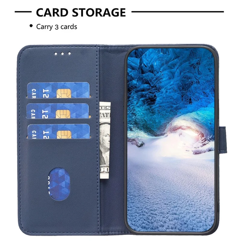 BINFEN COLOR BF17 For Realme C67 4G Case Wallet Leather Folio Phone Cover with Magnetic Closure - Blue