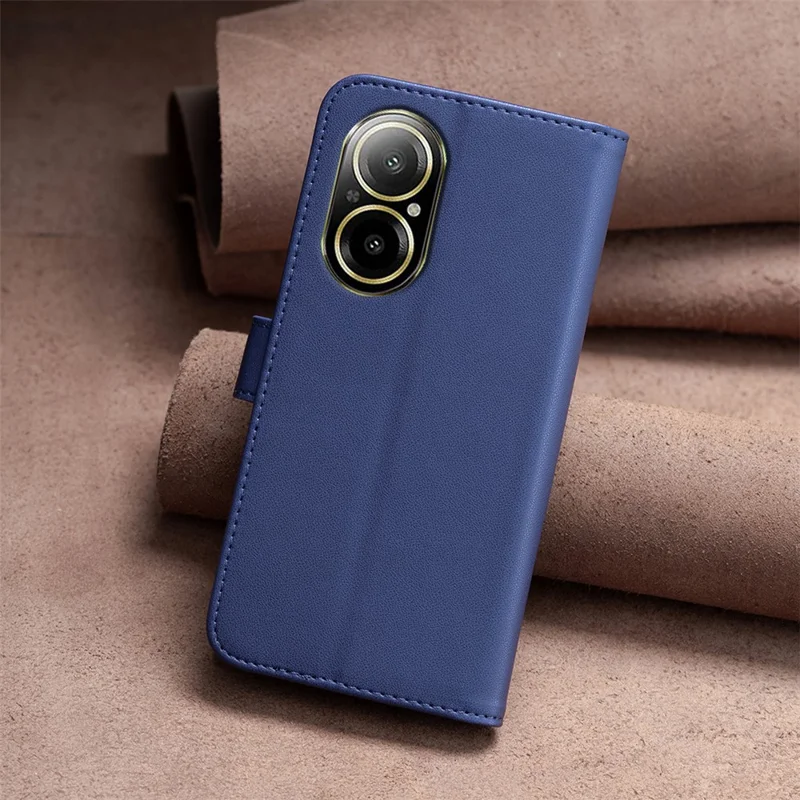 BINFEN COLOR BF17 For Realme C67 4G Case Wallet Leather Folio Phone Cover with Magnetic Closure - Blue