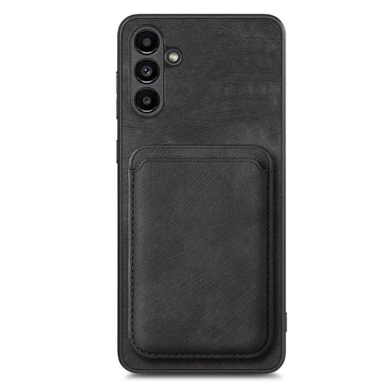 For Samsung Galaxy A35 5G Magnetic Case Leather Back Cover with Detachable Card Holder - Black