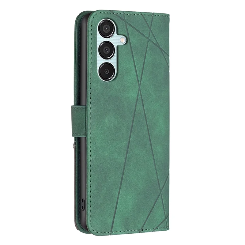 BINFEN COLOR BF05 für Samsung Galaxy M15 5G Geprägter Hülle PU-Leder Wallet Phone Cover - Grün