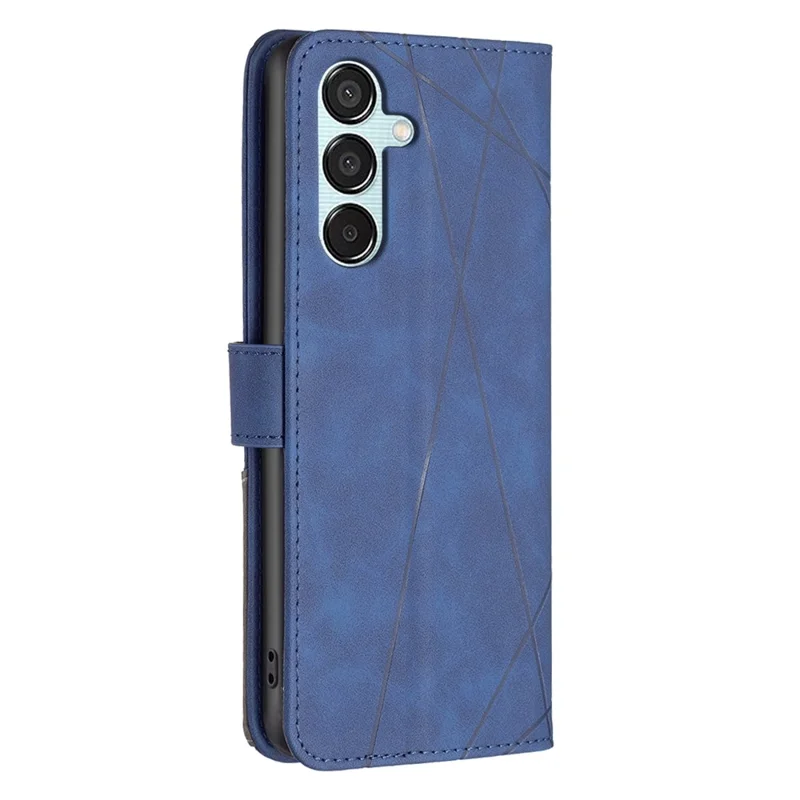 BINFEN COLOR BF05 Für Samsung Galaxy M15 5G Bedrucktes Hülle PU-Leder Wallet Phone Cover - Blau