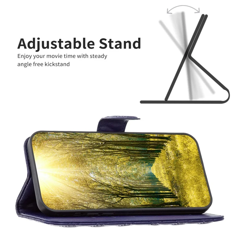 BINFEN COLOR BF Style-14 For Samsung Galaxy M15 5G Magnetic Case Leather Card Slots Phone Protector - Blue