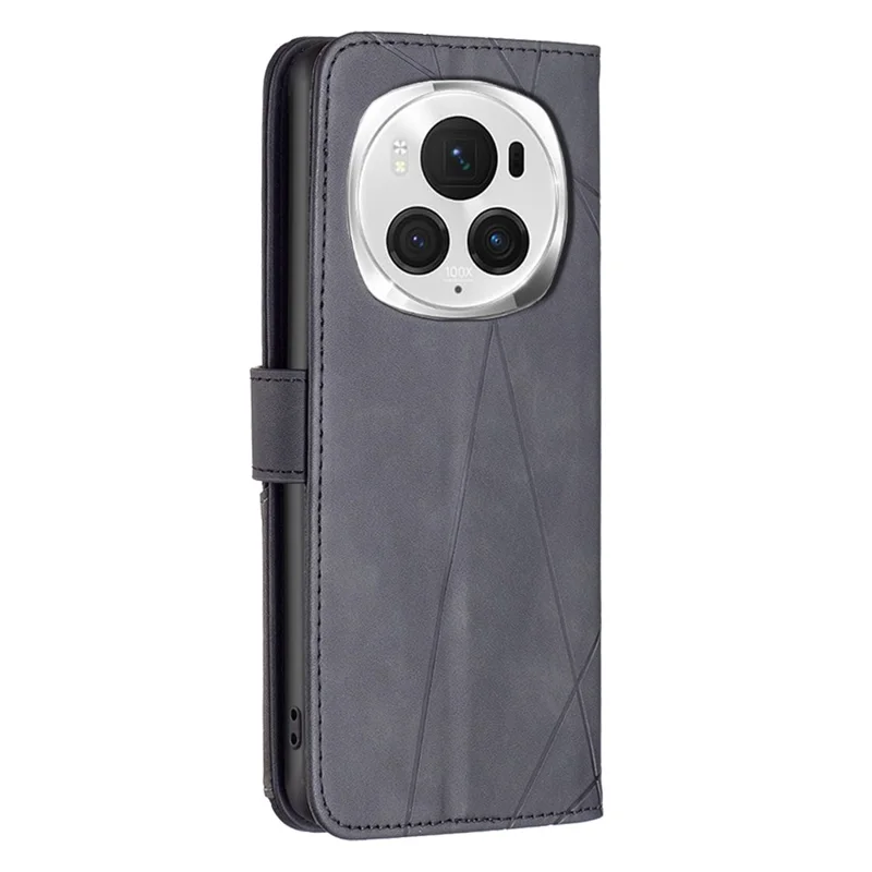 BINFEN COLOR BF05 Per Honor Magic6 Pro 5G Custodia in Pelle Portafoglio Stampa Geometrica Cover per Telefono - Nero
