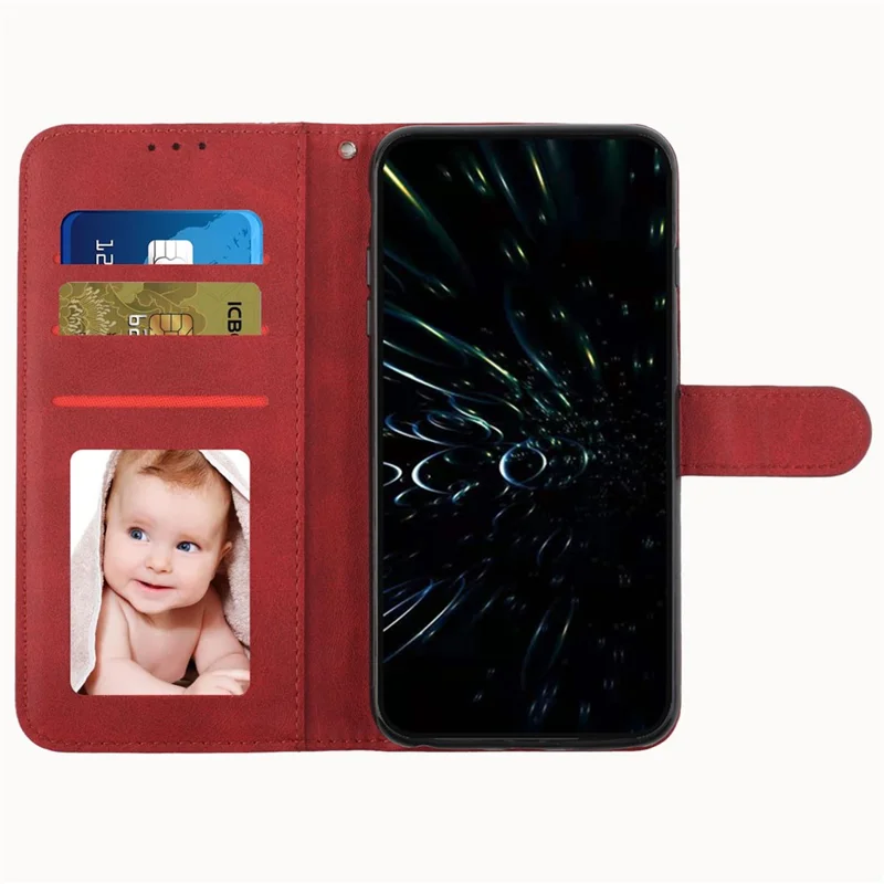 For Xiaomi 14 Ultra Case Viewing Stand Flip Leather Phone Cover with Strap - Red