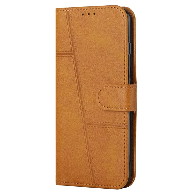 Para TECNO Pova 5 Pro 5G Funda tipo cartera de piel sintética PU, tapa de teléfono magnética - Amarillo