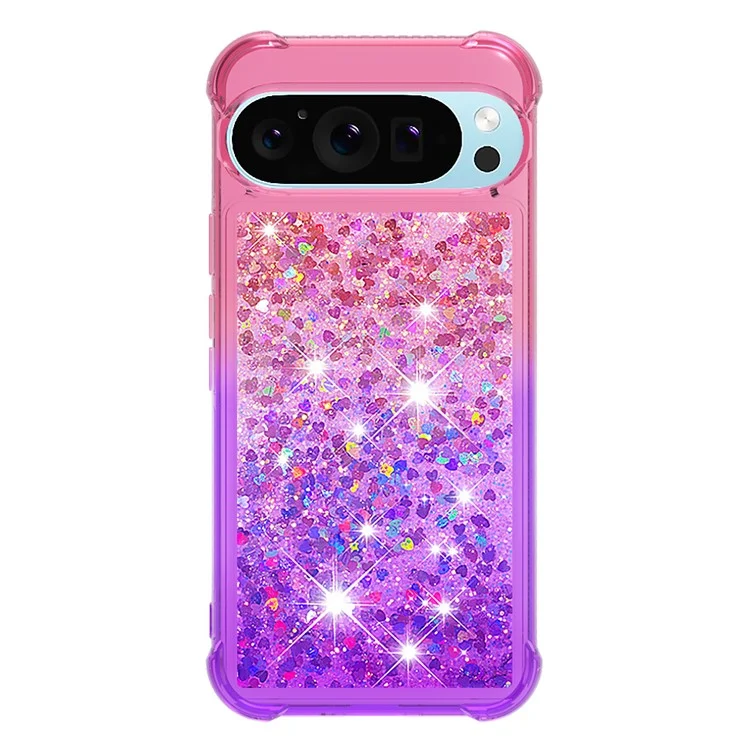 YB Quicksand Series-3 für Google Pixel 9 / Pixel 9 Pro Case Quicksand Gradient TPU Phone Cover - Rosa+Lila