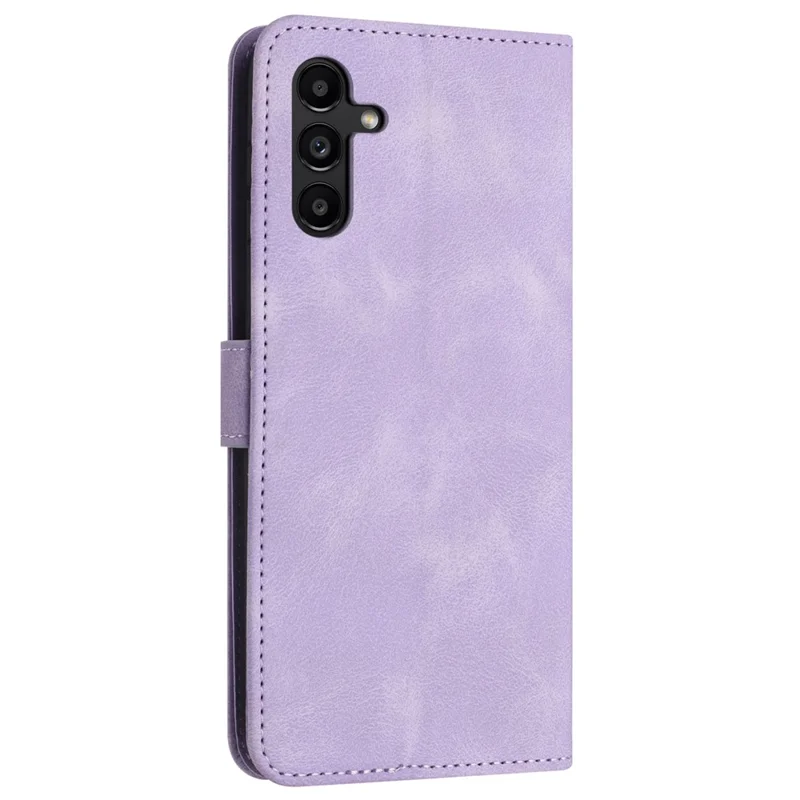 For Samsung Galaxy A24 4G (162.1 x 77.6 x 8.3mm) Case PU Leather Wallet Phone Cover Skin Touch Feeling - Purple