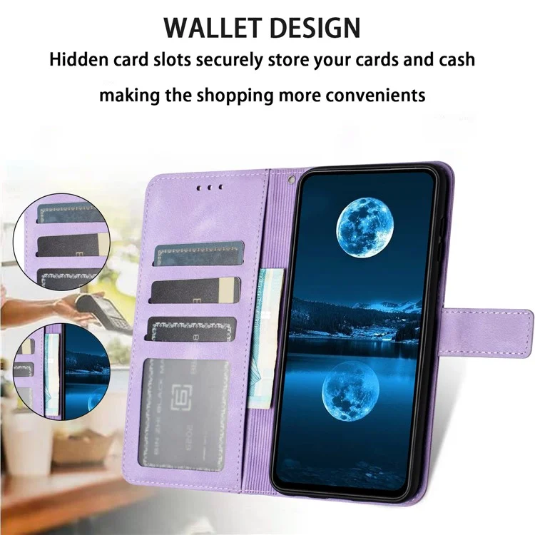 For Google Pixel 8 Pro Case PU Leather Folding Stand Skin-touch Wallet Phone Cover - Purple