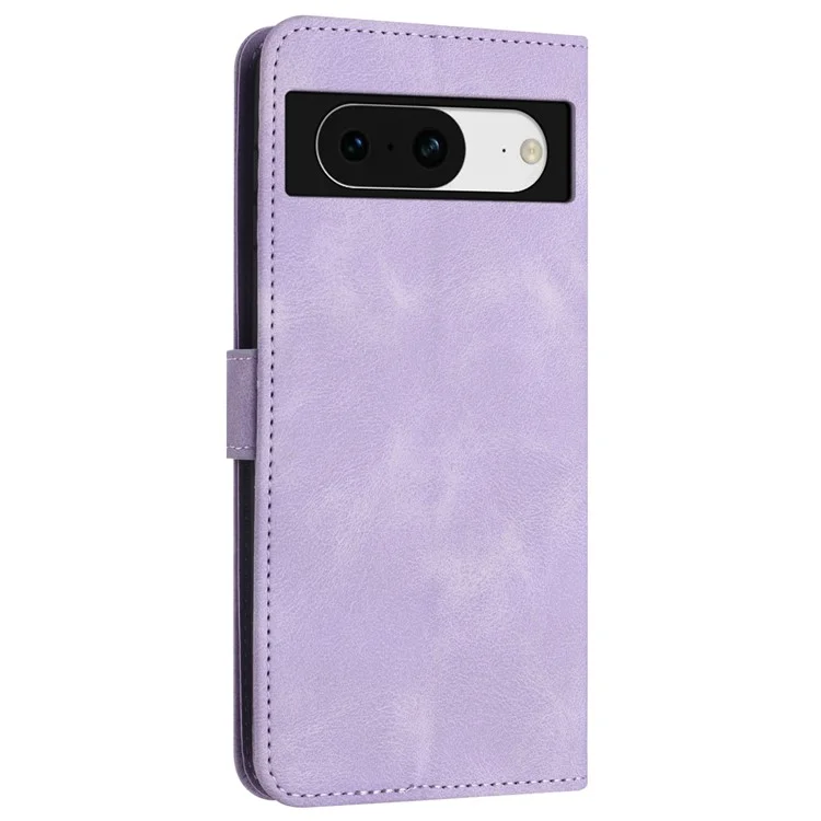Para Google Pixel 8 Case Piel Amigable Flip PU Cubierta de Teléfono - Púrpura