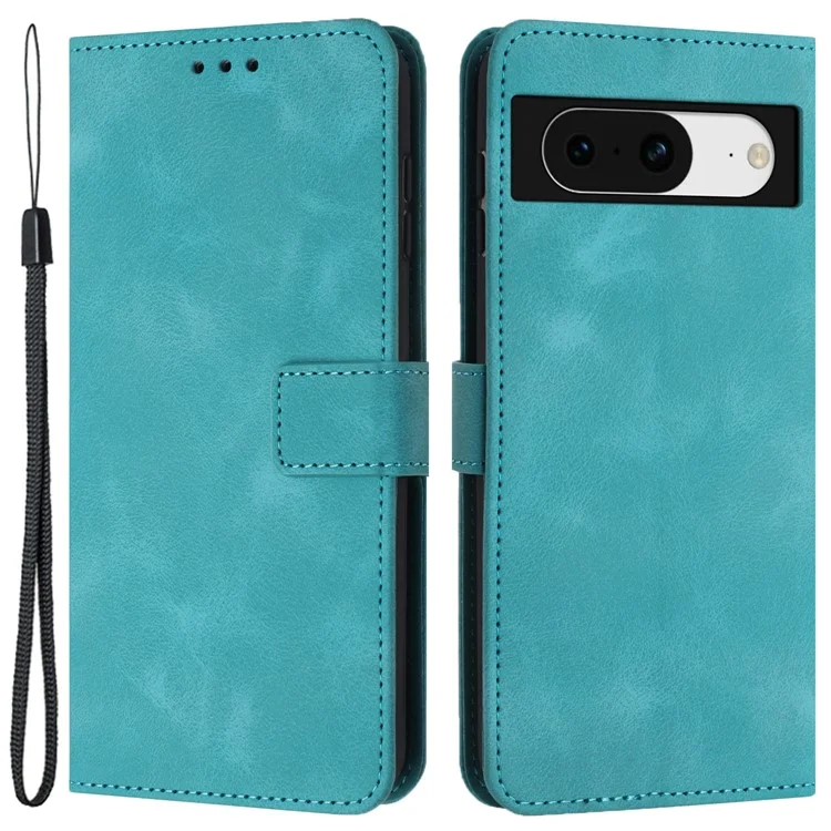 For Google Pixel 8 Case Skin-Friendly Flip PU Leather Phone Cover - Green
