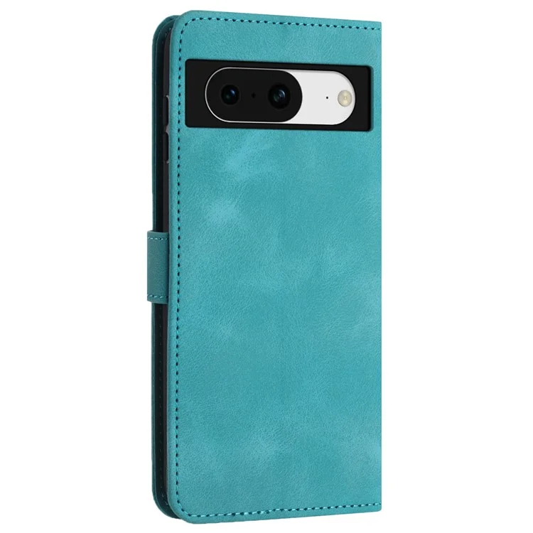 For Google Pixel 8 Case Skin-Friendly Flip PU Leather Phone Cover - Green