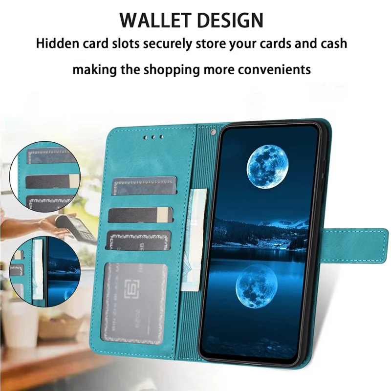 For Samsung Galaxy A34 5G Leather Case Solid Color Stand Wallet Cellphone Shell - Green