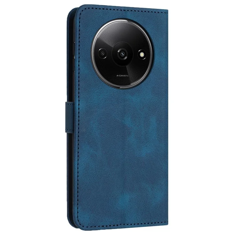 Para Xiaomi Redmi A3 4G / Poco C61 4G Funda Sólida de Cuero PU con Soporte y Cierre Magnético - Azul