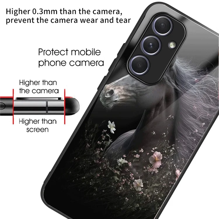 Per Samsung Galaxy A34 5G Case Colorful Pattern Tempered Glass Protective Phone Cover - Cavallo e Fiore