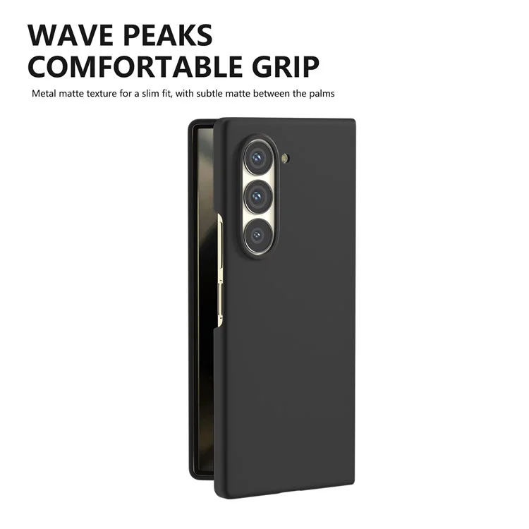 Para Samsung Galaxy Z Fold6 5G Capa de PC - Toque na pele, Anti-arranhões, Capa de telefone dobrável - Preto