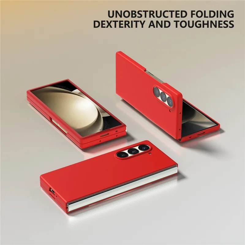 For Samsung Galaxy Z Fold6 5G PC Case Skin-touch Anti-scratch Folding Phone Cover - Red