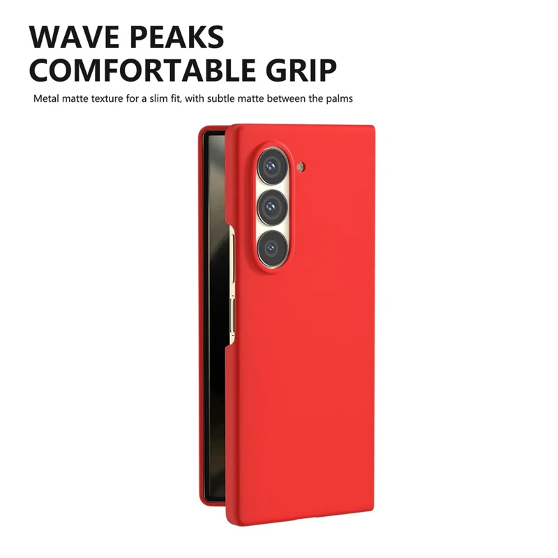 For Samsung Galaxy Z Fold6 5G PC Case Skin-touch Anti-scratch Folding Phone Cover - Red