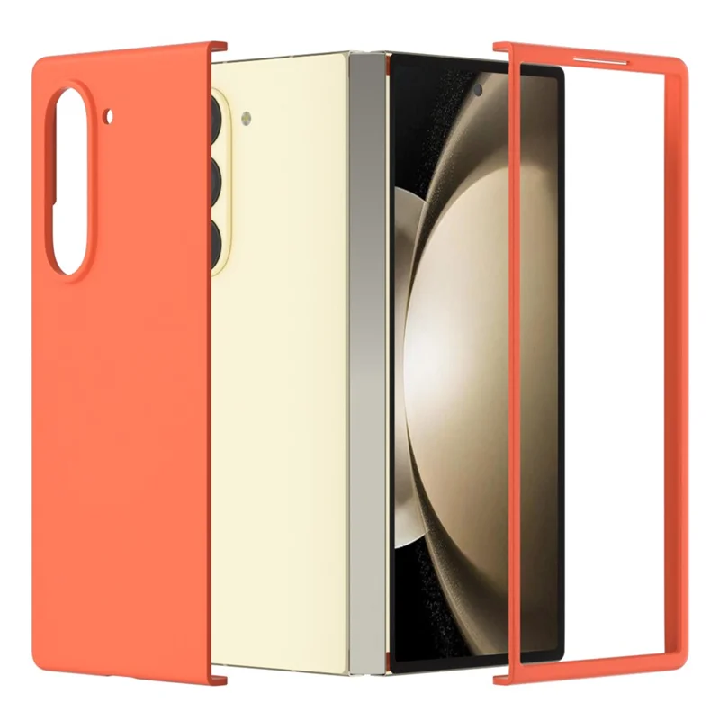 Para Samsung Galaxy Z Fold6 5G PC Case Skin-touch Anti-scratch Folding Phone Cover - Laranja