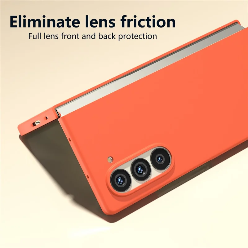 Para Samsung Galaxy Z Fold6 5G PC Case Skin-touch Anti-scratch Folding Phone Cover - Laranja