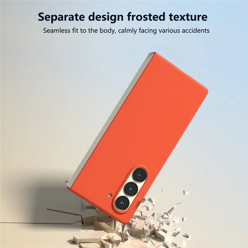 Para Samsung Galaxy Z Fold6 5G PC Case Skin-touch Anti-scratch Folding Phone Cover - Laranja