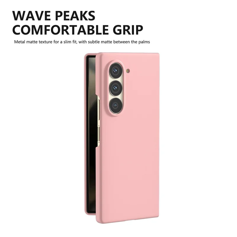 For Samsung Galaxy Z Fold6 5G PC Case Skin-touch Anti-scratch Folding Phone Cover - Pink
