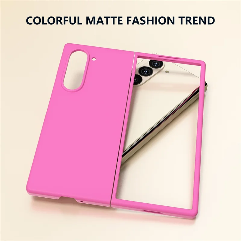 For Samsung Galaxy Z Fold6 5G PC Case Skin-touch Anti-scratch Folding Phone Cover - Rose