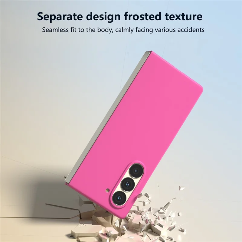 For Samsung Galaxy Z Fold6 5G PC Case Skin-touch Anti-scratch Folding Phone Cover - Rose