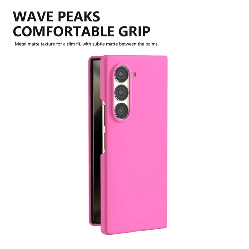 For Samsung Galaxy Z Fold6 5G PC Case Skin-touch Anti-scratch Folding Phone Cover - Rose