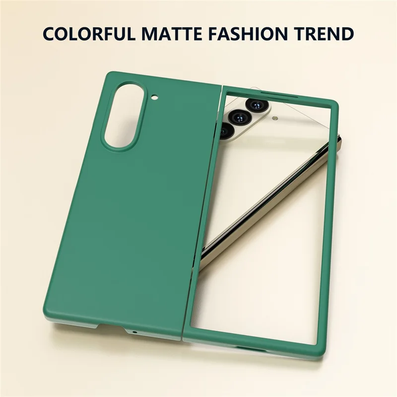 For Samsung Galaxy Z Fold6 5G PC Case Skin-touch Anti-scratch Folding Phone Cover - Dark Green