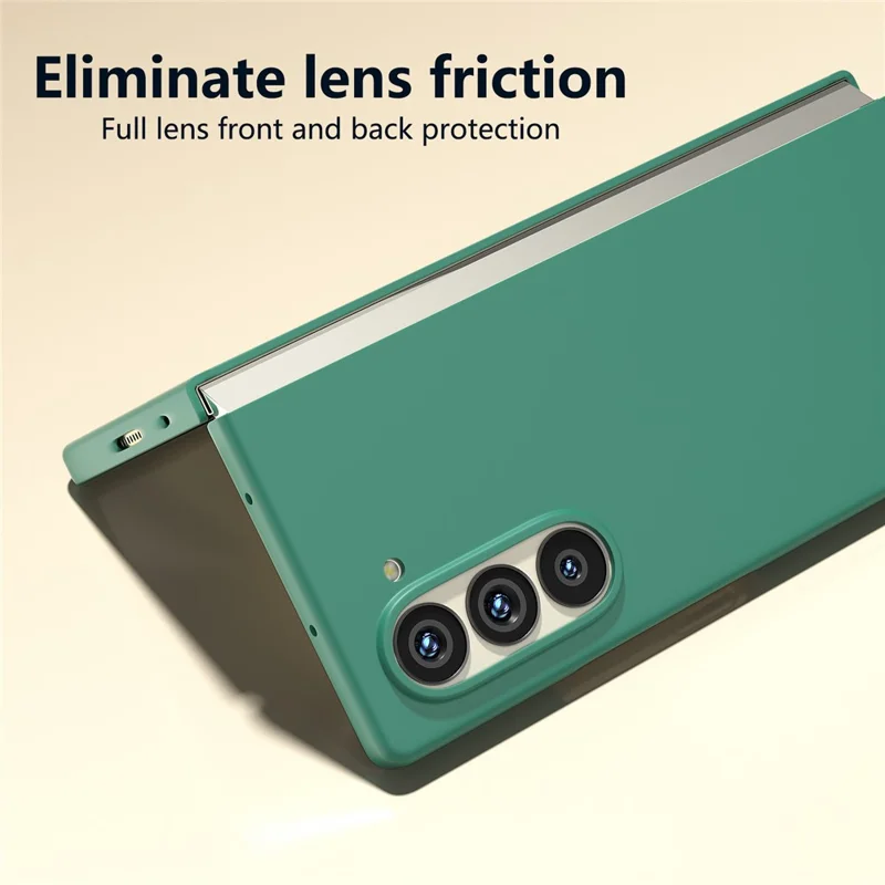 For Samsung Galaxy Z Fold6 5G PC Case Skin-touch Anti-scratch Folding Phone Cover - Dark Green