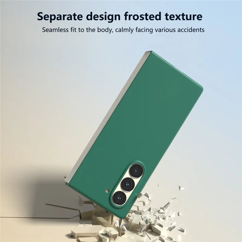 For Samsung Galaxy Z Fold6 5G PC Case Skin-touch Anti-scratch Folding Phone Cover - Dark Green