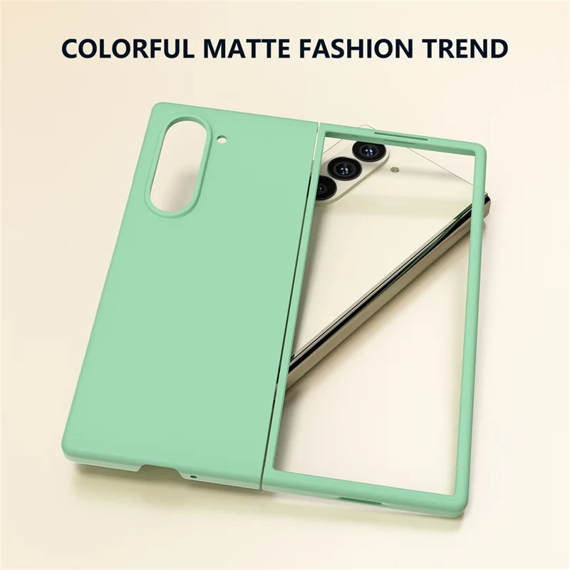 For Samsung Galaxy Z Fold6 5G PC Case Skin-touch Anti-scratch Folding Phone Cover - Light Green