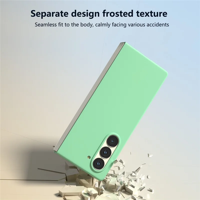 For Samsung Galaxy Z Fold6 5G PC Case Skin-touch Anti-scratch Folding Phone Cover - Light Green