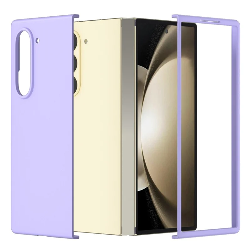Pour Samsung Galaxy Z Fold6 5G Étui PC Peau-toucher Anti-rayures Couverture de téléphone pliante - Violet