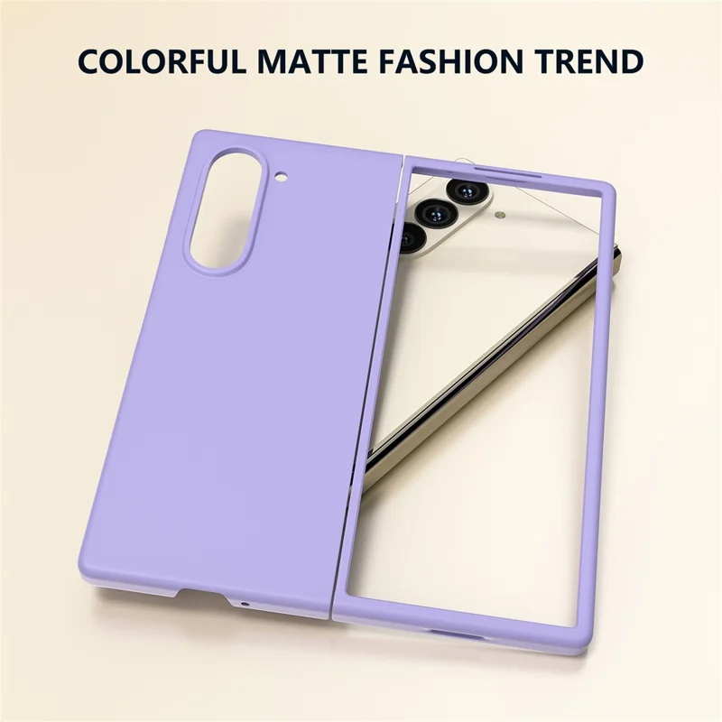 Pour Samsung Galaxy Z Fold6 5G Étui PC Peau-toucher Anti-rayures Couverture de téléphone pliante - Violet