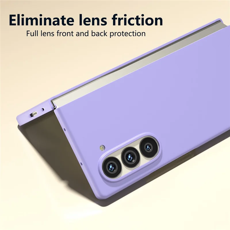 Pour Samsung Galaxy Z Fold6 5G Étui PC Peau-toucher Anti-rayures Couverture de téléphone pliante - Violet